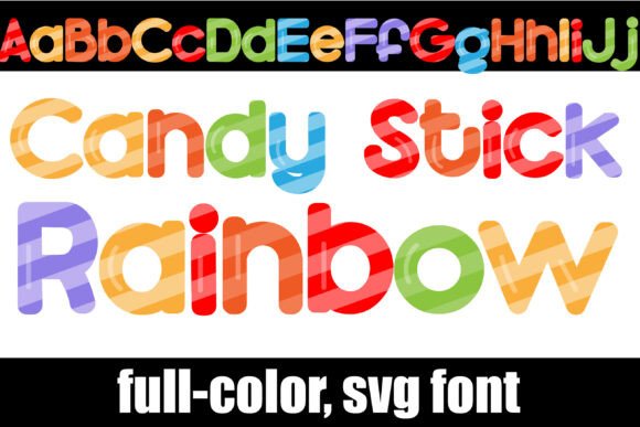 Candy Stick Rainbow Font