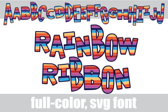 Rainbow Ribbons Font for Creative Design