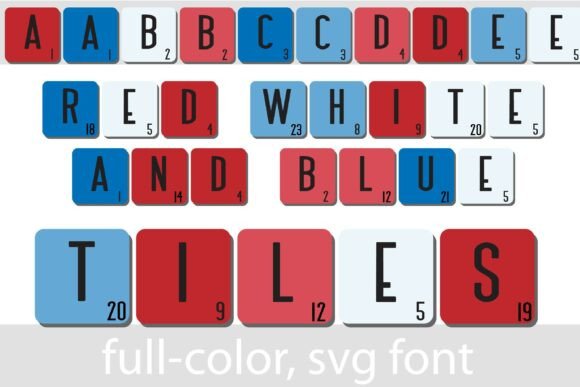 Red, White, and Blue Tiles Font
